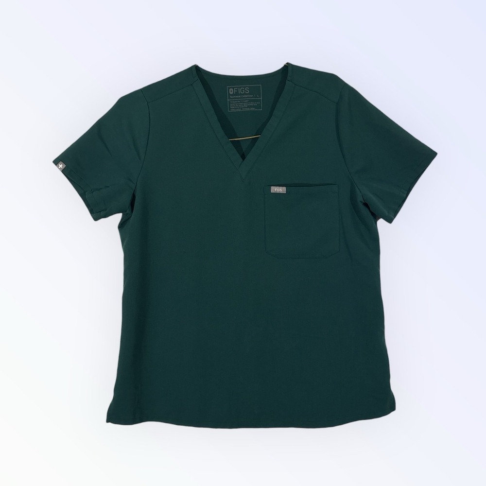 FIGS CATERINA ONE POCKET FOREST GREEN